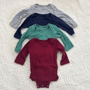 Carters 3m Long Sleeve One Piece Set - Gray, Green, Red